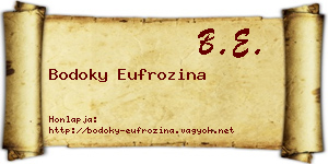 Bodoky Eufrozina névjegykártya